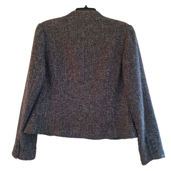 Boucle Tweed Blazer Blue Lined Career Button Up Jacket size 8 Coldwater Creek - Picture 3 of 8